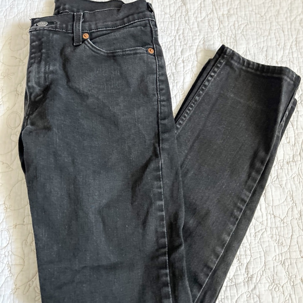 Levis 511 Jeans Mens 30x30 Black Dark Wash Cotton Blend Stretch Slim Fit Denim